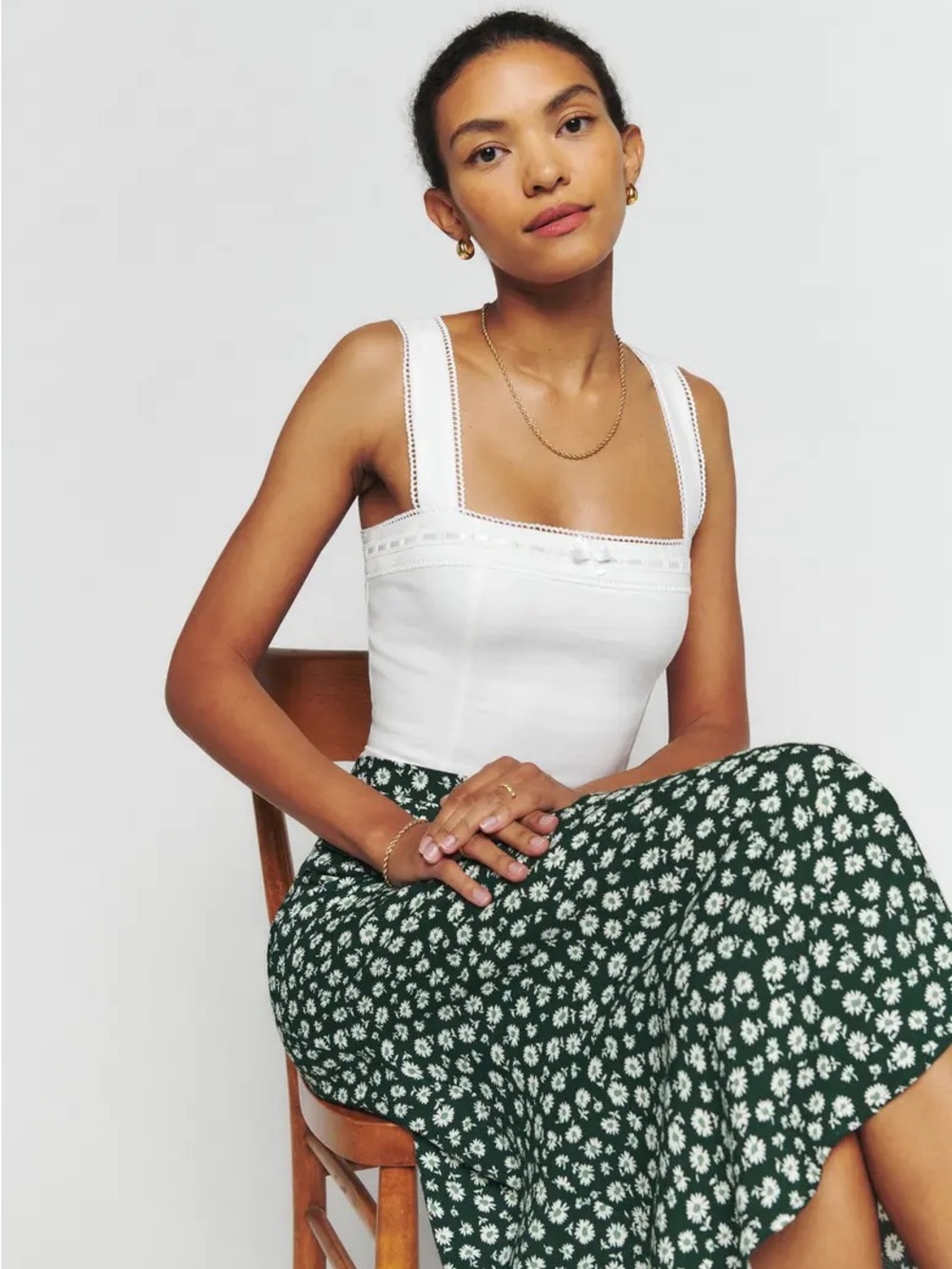 Reformation Eloise Linen Bow Top